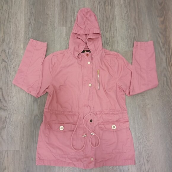 CEsttoi Jacket S 100% Cotton Womens Pink Hooded With Zip Closure & Pockets - Picture 1 of 12